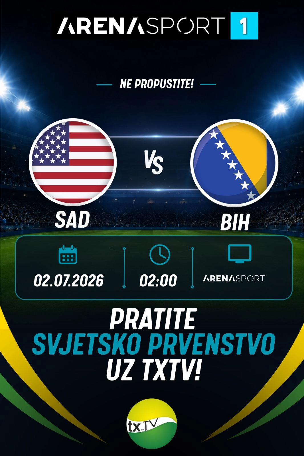 Svjetsko prvenstvo 2026 na Arena Sport kanalima!