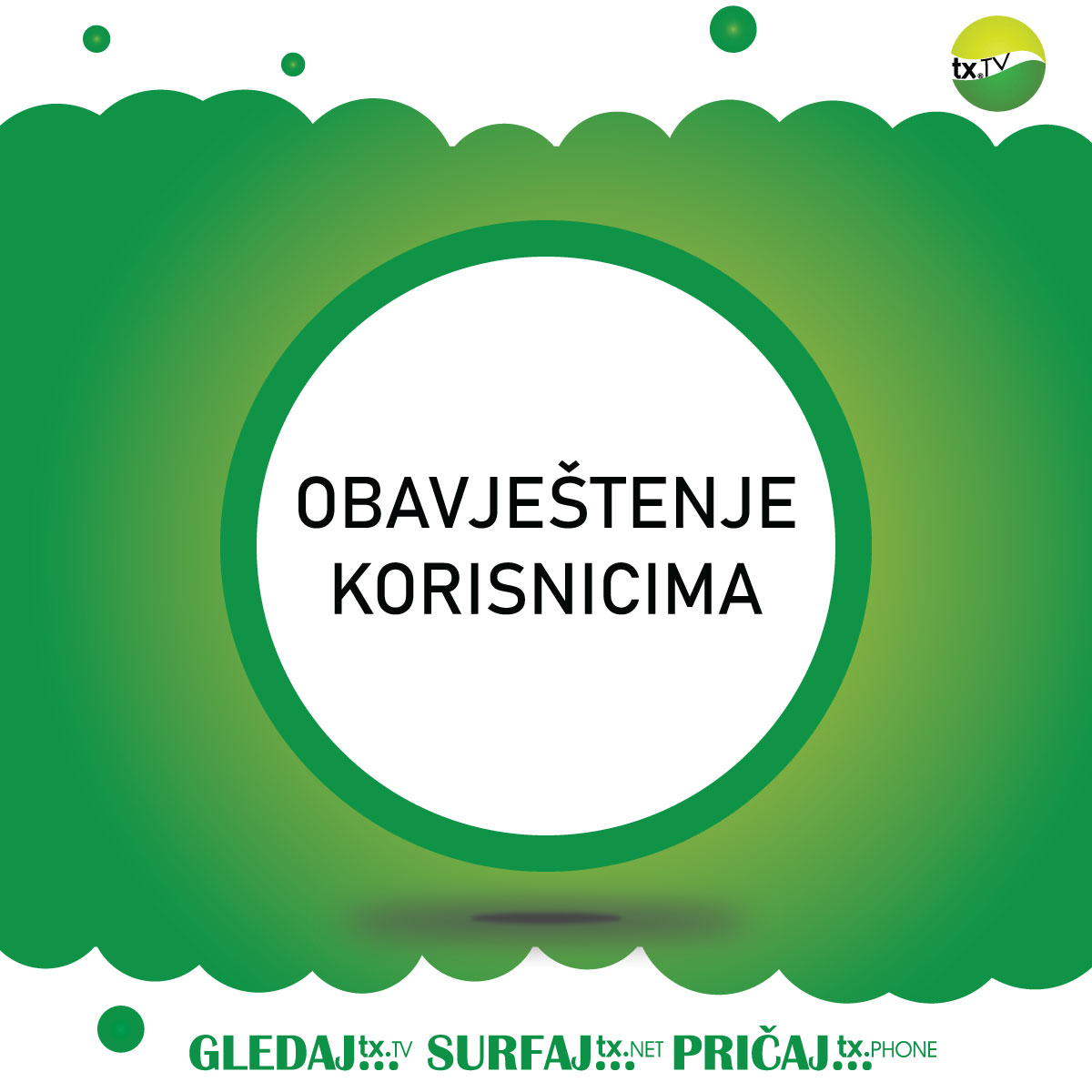 Obavještenje za naše korisnike